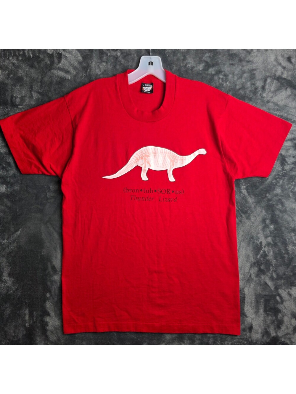 Vintage Single Stitch Screen Stars Best Thunder Lizard Dinosaur T-Shirt Sz L